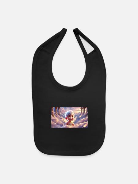 Guardian of Sky - Baby Bib - black - Front