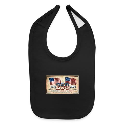 USA 250th Anniversary Flags Emblem - Baby Bib