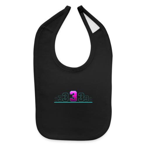 Number 3 in Magenta: Varsity Font - Baby Bib