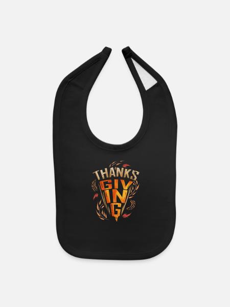 Modern Logo For Thanksgiving - Baby Bib - black - Front