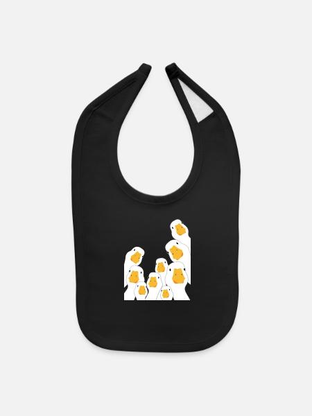 Geese Monitoring from Space - Baby Bib - black - Front