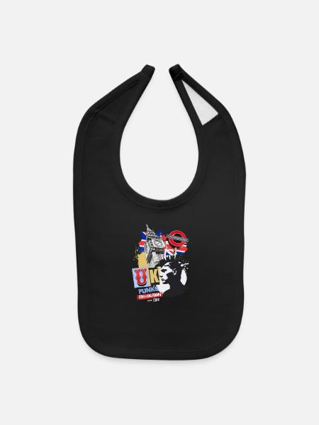 UK Punks - Baby Bib - black - Front