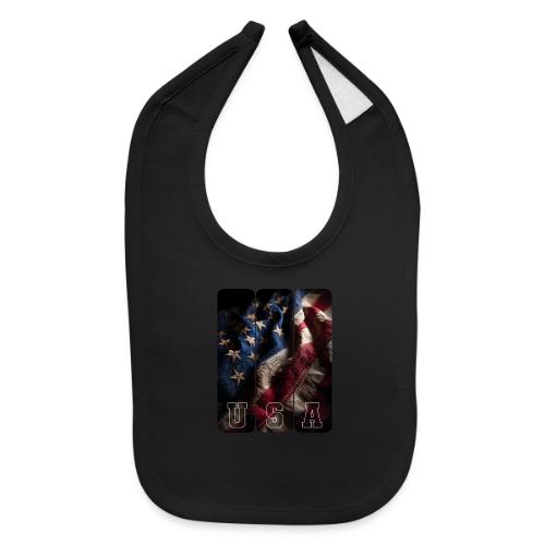 USA: Worn Stars and Stripes - Baby Bib