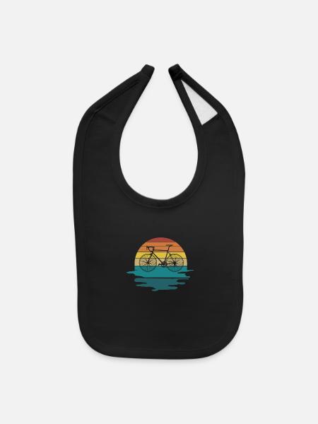 BIKING RETRO as a cool retro design. - Baby Bib - black - Front