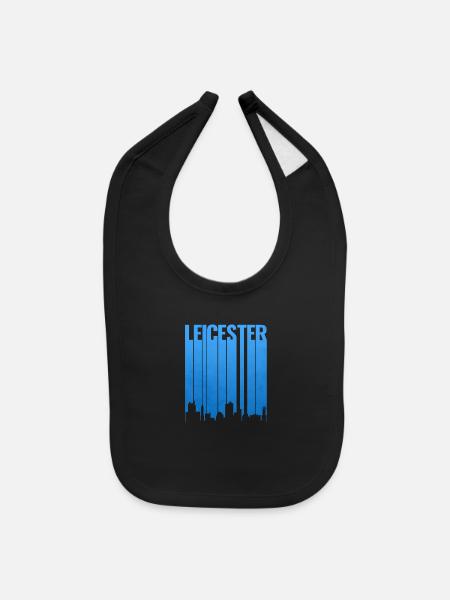 Leicester UK - Baby Bib - black - Front