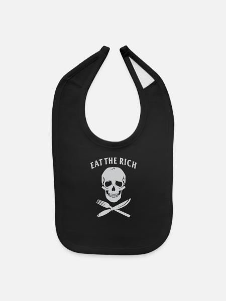 Eat The Rich - Baby Bib - black - Front
