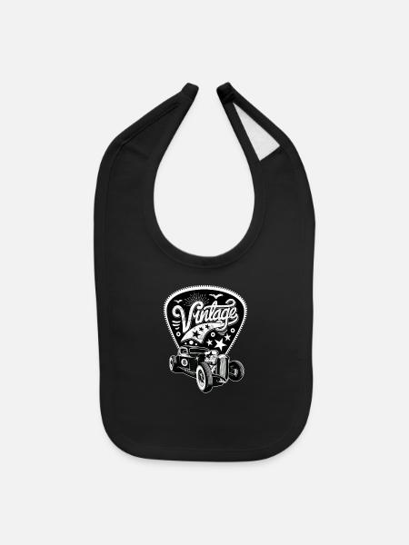Hot Rod Rockabilly 50s Classic - Baby Bib - black - Front