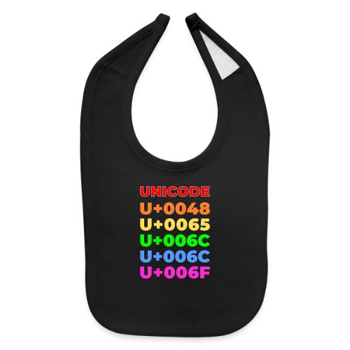 Hello, in unicode - Baby Bib
