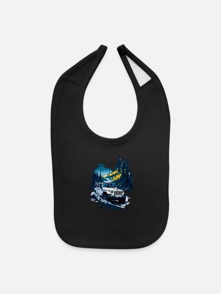 4x4 offroad vehicle - Baby Bib - black - Front