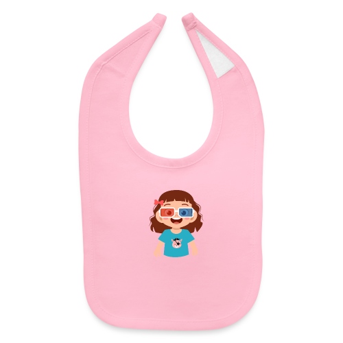 Girl red blue 3D glasses doing Vision Therapy - Baby Bib
