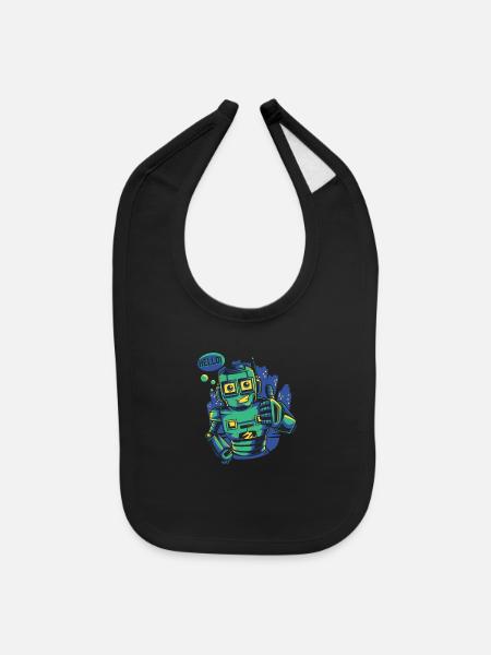 Hello Robot - Baby Bib - black