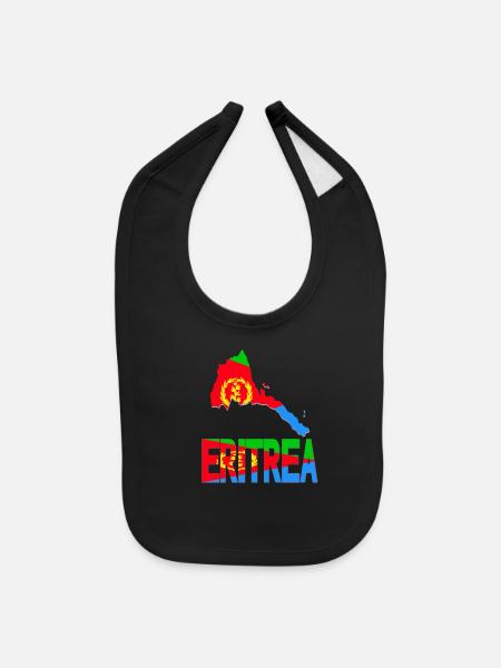 Eritrea Map Eritrean Flag Africa - Baby Bib - black - Front
