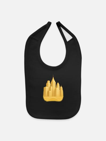 Modern City - Baby Bib - black - Front