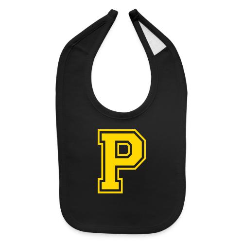 Letter P – Capital Athletic Alphabet Monogram - Baby Bib
