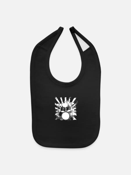 Trap Set Drawing - Baby Bib - black - Front
