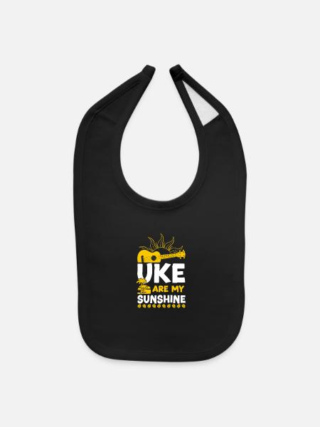Hawaiian Ukulele Uke Uke Are My - Baby Bib - black - Front