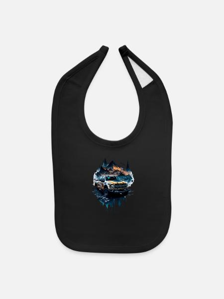 illustration 4x4 offroad vehicle - Baby Bib - black - Front