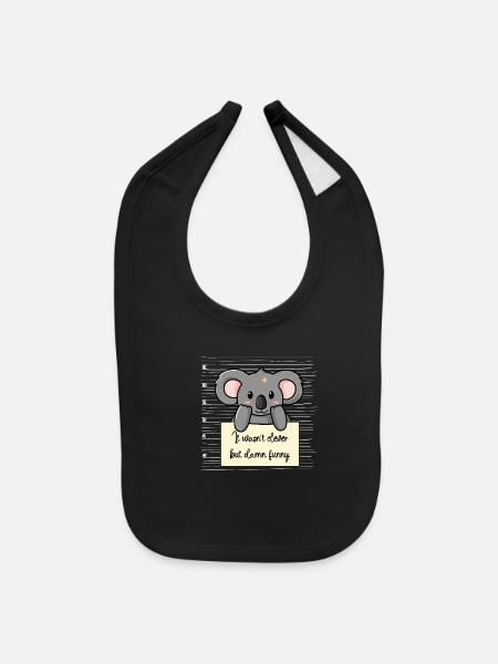 Koala was not clever but funny - Baby Bib - black - Front