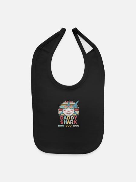 Daddy Shark daddy Shark Daddy Shark Doo Doo shirt - Baby Bib - black - Front