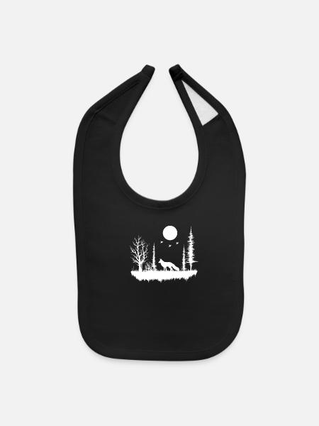 Forest Nature Wilderness - Baby Bib - black - Front
