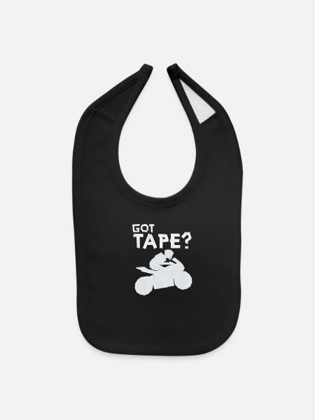 Got Tape Motorbike Duct Tape - Baby Bib - black - Front