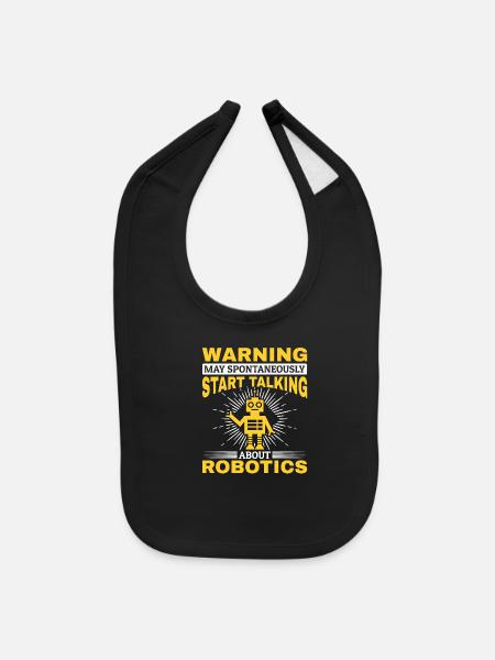 Robot Boys Robotics Kids Robots - Baby Bib - black - Front