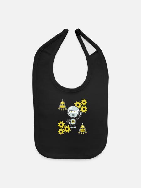 Children Robotics Kids Robots Boys Robot - Baby Bib - black - Front