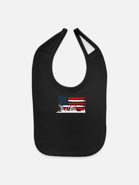 US Oil Field, Oil Field Worker - Baby Bib - black - Front