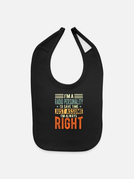 Radio Personality - Baby Bib - black - Front