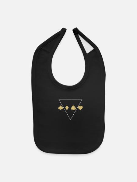 poker - Baby Bib - black - Front
