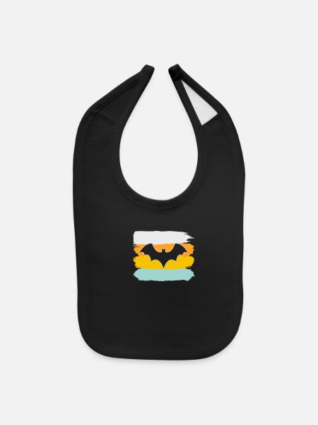 bat retro - Baby Bib - black - Front