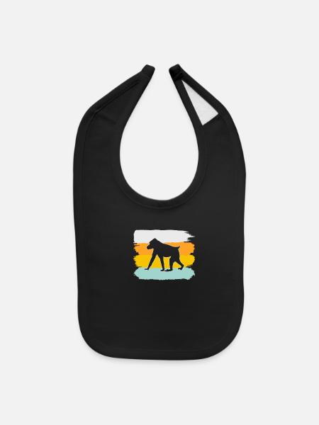 monkey retro - Baby Bib - black - Front