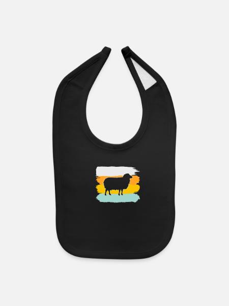 sheep retro - Baby Bib - black - Front