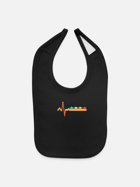 fish retro - Baby Bib - black - Front