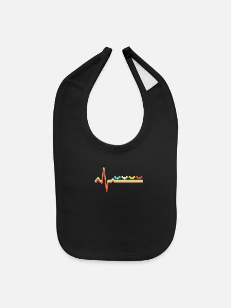 bat retro - Baby Bib - black - Front