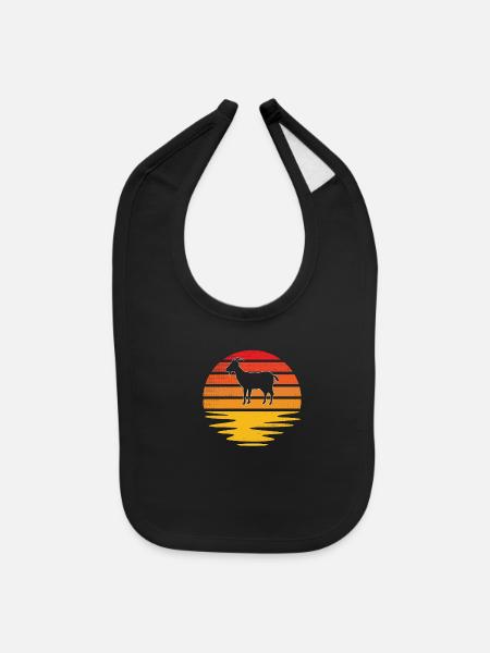 goat retro - Baby Bib - black - Front