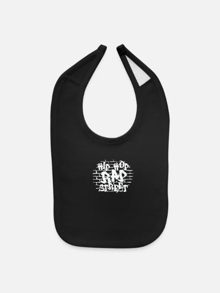 Hip Hop Rap Street Direction Rap - Baby Bib - black - Front