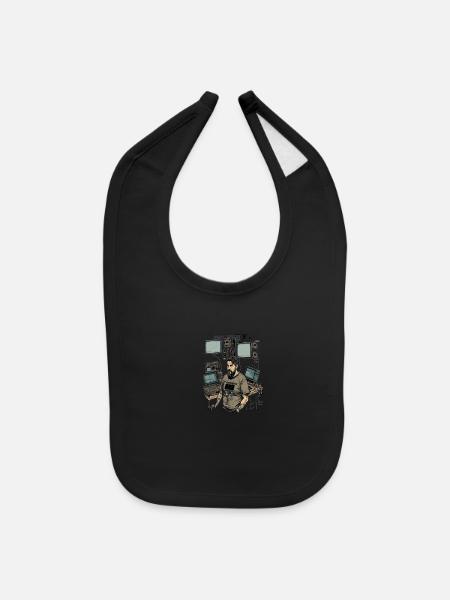 AV Technician Video TV Monitors Audiovisual AV - Baby Bib - black - Front