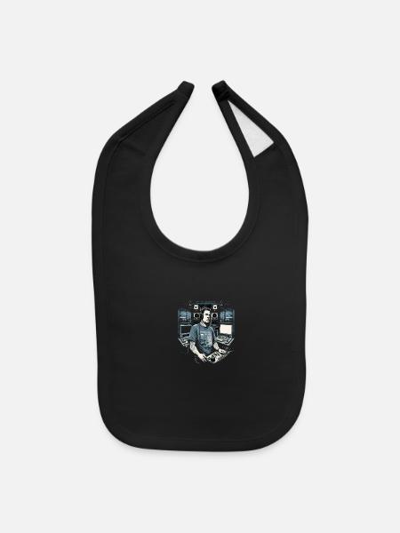 AV Technician Video TV Monitors Audiovisual AV - Baby Bib - black - Front