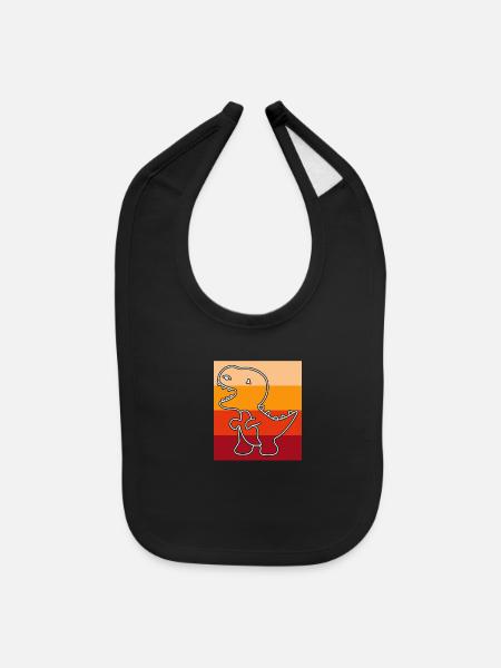 dino retro - Baby Bib - black - Front