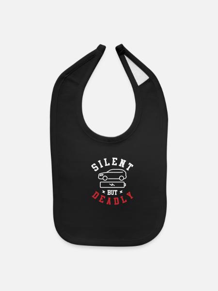 Electric Vehicle Silent But Deadly - Baby Bib - black - Front
