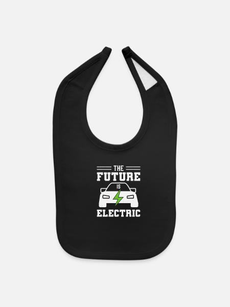 Electric Vehicle The Future Is Electric - Baby Bib - black - Front