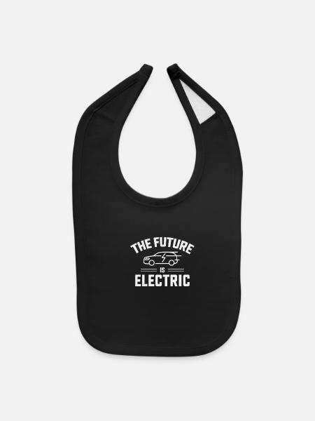 Electric Vehicle The Future Is Electric - Baby Bib - black - Front