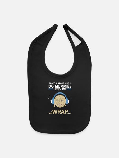 Mummy Music Pun Rap - Baby Bib - black - Front