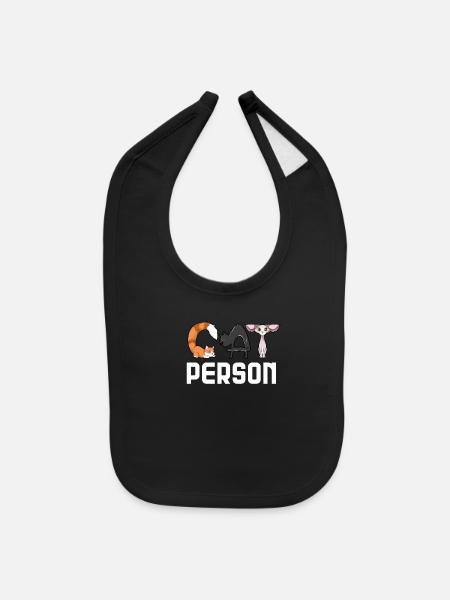 Cat Person - Baby Bib - black - Front