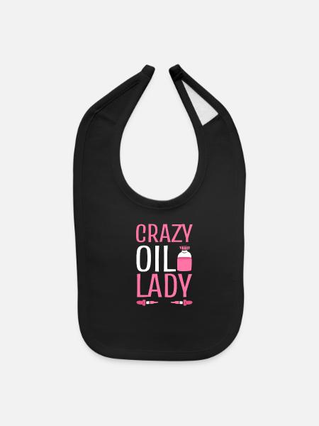 Funny Essential Oil Oil Hoarder - Baby Bib - black - Front
