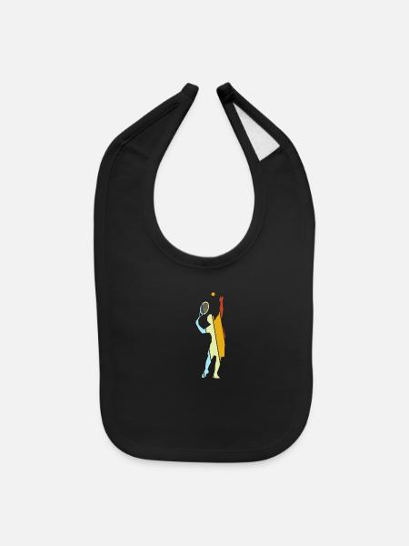 tennis retro - Baby Bib - black - Front