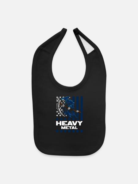Music Guitar Rockabilly Rock And Roll - Baby Bib - black - Front