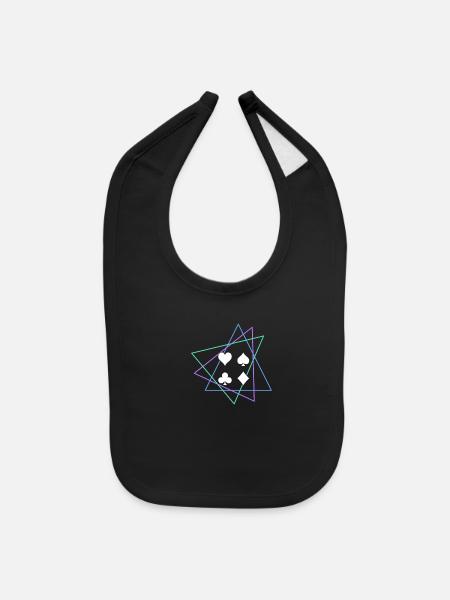 poker - Baby Bib - black - Front