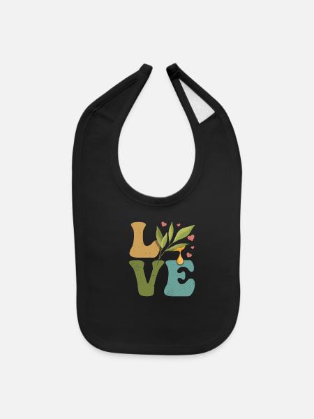 Essential Oil LOVE - Baby Bib - black - Front